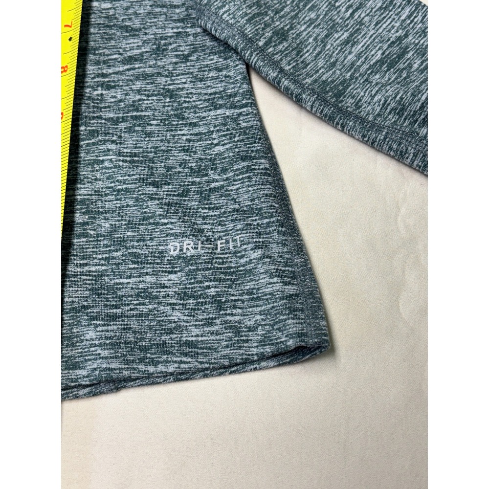 Nike Running Dri-FIT Quarter Zip‎ Pullover Green Space Dye Thumbhole Womens XS - Picture 7 of 10